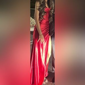 Long corset cocktail party dress